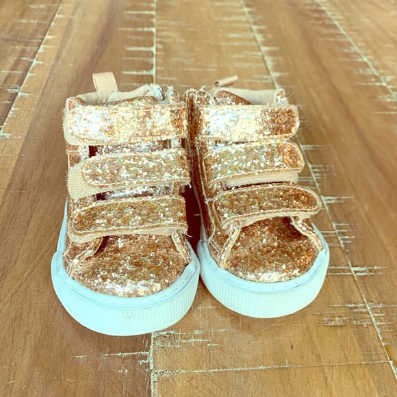 Gap toddler gold sparkle high tops size 5 - Picture 1 of 5